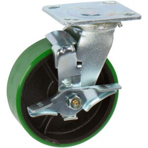 6660 Green Polyurethane Tread Cast Iron Wheel (Non-Marking) Series